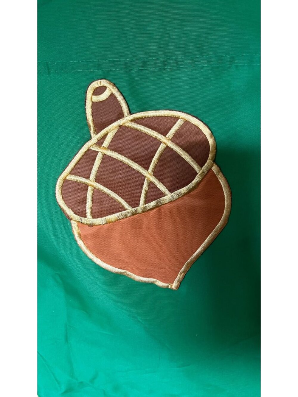 Fall Leaves Wind Sock Banner With Acorns & Green Background - Picture 2 of 3